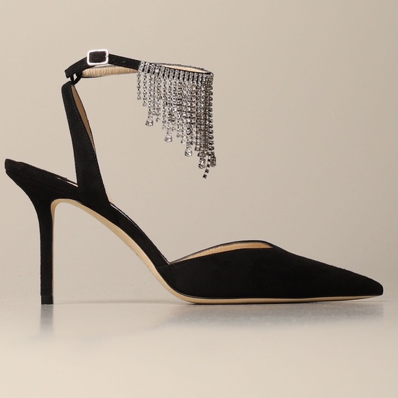 Jimmy Choo Birtie 85 crystal embellished pumps Sz 38 - Picture 4 of 12